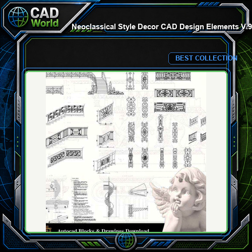 ★【Neoclassical Style Decor CAD Design Elements V.9】Neoclassical interior, Home decor,Traditional home decorating,Decoration