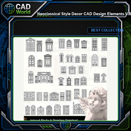 ★【Neoclassical Style Decor CAD Design Elements V.8】Neoclassical interior, Home decor,Traditional home decorating,Decoration