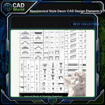 ★【Neoclassical Style Decor CAD Design Elements  V.7】Neoclassical interior, Home decor,Traditional home decorating,Decoration