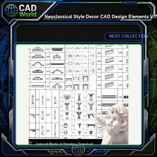 ★【Neoclassical Style Decor CAD Design Elements V.7】Neoclassical interior, Home decor,Traditional home decorating,Decoration