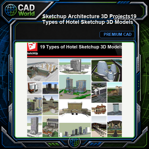 💎【Sketchup Architecture 3D Projects】19 Types of Hotel Sketchup 3D Models