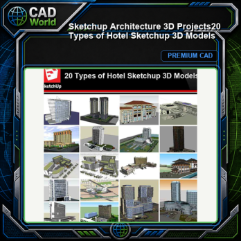 💎【Sketchup Architecture 3D Projects】20 Types of Hotel Sketchup 3D Models