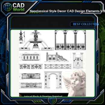 ★【Neoclassical Style Decor CAD Design Elements  V.5】Neoclassical interior, Home decor,Traditional home decorating,Decoration