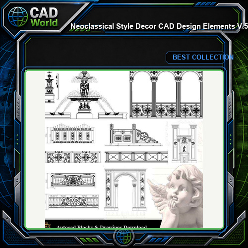 ★【Neoclassical Style Decor CAD Design Elements V.5】Neoclassical interior, Home decor,Traditional home decorating,Decoration