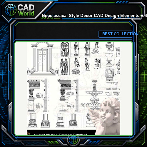 ★【Neoclassical Style Decor CAD Design Elements V.4】Neoclassical interior, Home decor,Traditional home decorating,Decoration