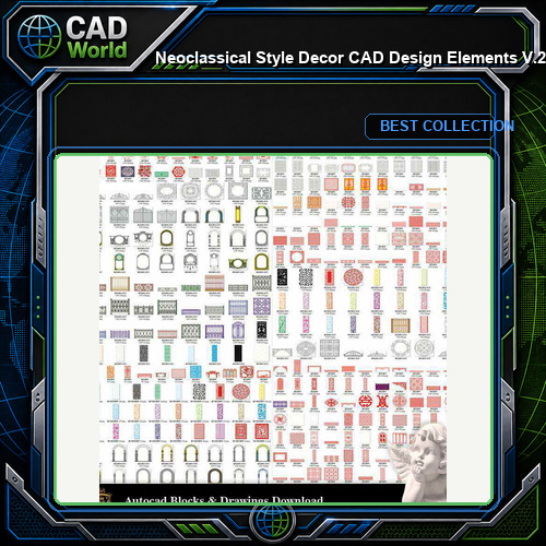 ★【Neoclassical Style Decor CAD Design Elements V.2】Neoclassical interior, Home decor,Traditional home decorating,Decoration
