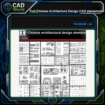 ★【Full Chinese Architecture Design CAD elements】All kinds of Chinese Architectural CAD Drawings Bundle