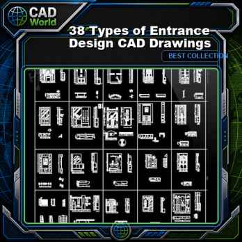 38 Types of Entrance Design CAD Drawings
