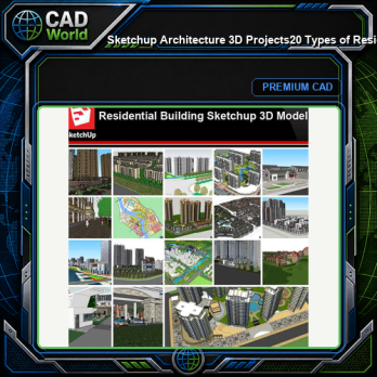 💎【Sketchup Architecture 3D Projects】20 Types of Residential Building Design Sketchup 3D Models V9