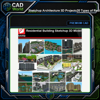 💎【Sketchup Architecture 3D Projects】20 Types of Residential Building Design Sketchup 3D Models V8