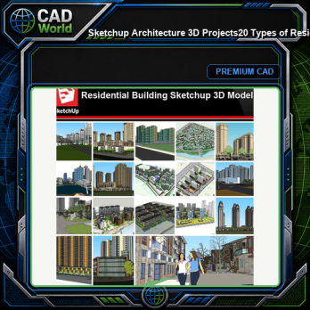 💎【Sketchup Architecture 3D Projects】20 Types of Residential Building Design Sketchup 3D Models V7