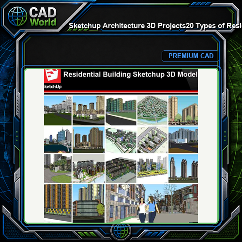 💎【Sketchup Architecture 3D Projects】20 Types of Residential Building Design Sketchup 3D Models V7