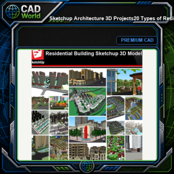 💎【Sketchup Architecture 3D Projects】20 Types of Residential Building Design Sketchup 3D Models V6