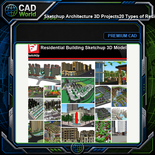 💎【Sketchup Architecture 3D Projects】20 Types of Residential Building Design Sketchup 3D Models V6
