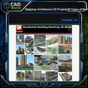 💎【Sketchup Architecture 3D Projects】20 Types of Residential Building Design Sketchup 3D Models V5