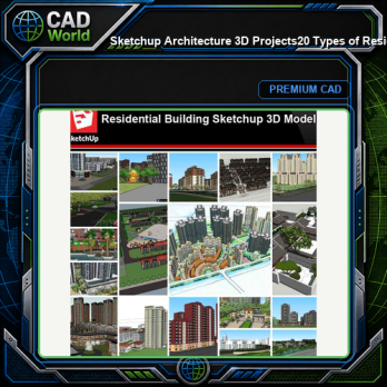💎【Sketchup Architecture 3D Projects】20 Types of Residential Building Design Sketchup 3D Models V4