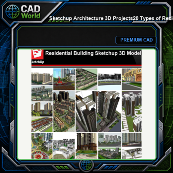 💎【Sketchup Architecture 3D Projects】20 Types of Residential Building Design Sketchup 3D Models V3