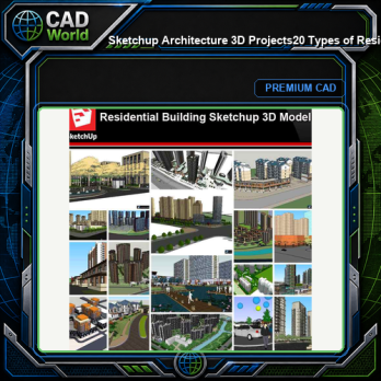 💎【Sketchup Architecture 3D Projects】20 Types of Residential Building Design Sketchup 3D Models V2