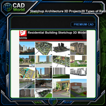 💎【Sketchup Architecture 3D Projects】20 Types of Residential Building Design Sketchup 3D Models V1