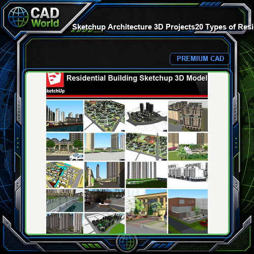 💎【Sketchup Architecture 3D Projects】20 Types of Residential Building Design Sketchup 3D Models V1