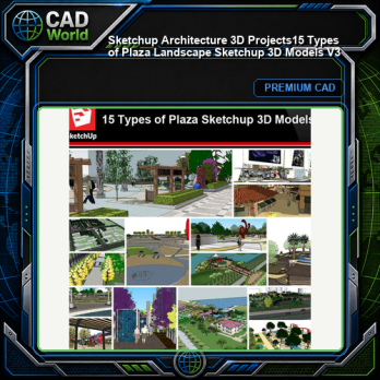 💎【Sketchup Architecture 3D Projects】15 Types of Plaza Landscape Sketchup 3D Models V3