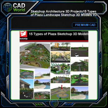 💎【Sketchup Architecture 3D Projects】15 Types of Plaza Landscape Sketchup 3D Models V2