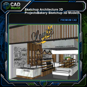 💎【Sketchup Architecture 3D Projects】Bakery Sketchup 3D Models