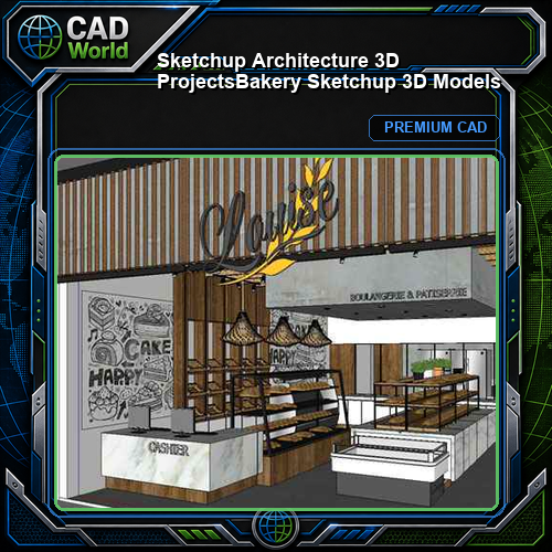 💎【Sketchup Architecture 3D Projects】Bakery Sketchup 3D Models