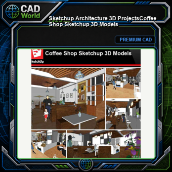 💎【Sketchup Architecture 3D Projects】Coffee Shop Sketchup 3D Models