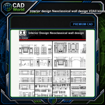 ★【Interior design Neoclassical wall design V2】All kinds of Neoclassical wall design CAD drawings Bundle