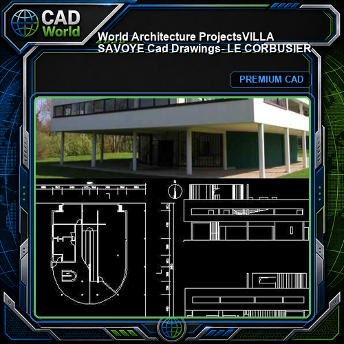 💎【World Architecture Projects】VILLA SAVOYE Cad Drawings- LE CORBUSIER