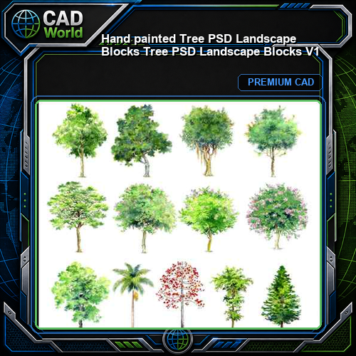 ★【 Hand painted Tree PSD Landscape Blocks 】Tree PSD Landscape Blocks V1