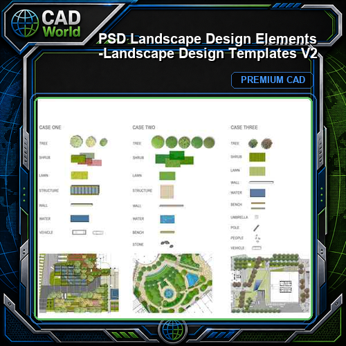 ★【 PSD Landscape Design Elements -Landscape Design Templates V2】