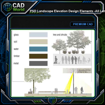 ★【 PSD Landscape Elevation Design Elements -All Landscape Design Elements Download V2】