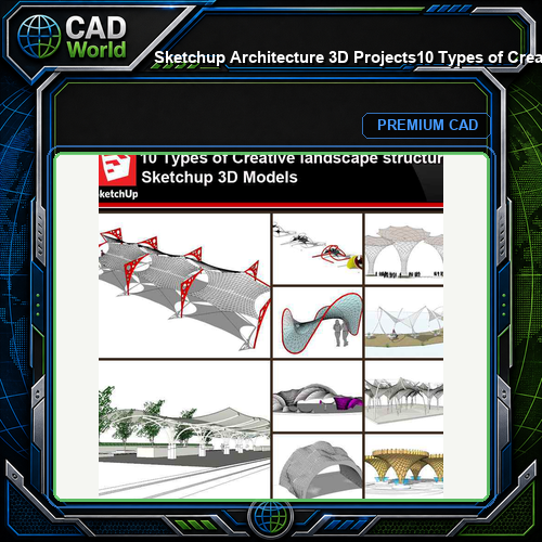 💎【Sketchup Architecture 3D Projects】10 Types of Creative landscape  structure Sketchup 3D Models V3