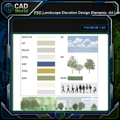 ★【 PSD Landscape Elevation Design Elements -All Landscape Design Elements Download V1】