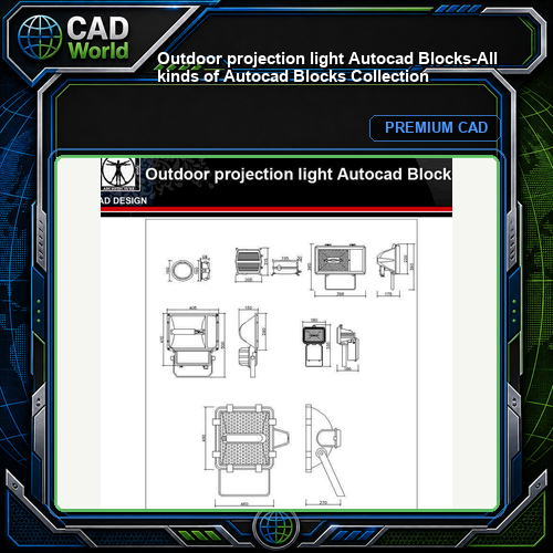 ★【Outdoor projection light Autocad Blocks】-All kinds of Autocad Blocks Collection