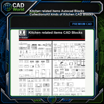 ★【Kitchen related items Autocad Blocks Collections】All kinds of Kitchen CAD Blocks