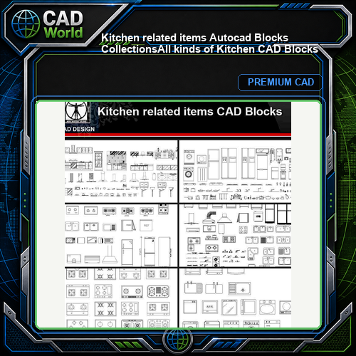 ★【Kitchen related items Autocad Blocks Collections】All kinds of Kitchen CAD Blocks
