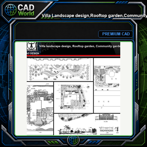 ★【Villa Landscape design,Rooftop garden,Community garden CAD Drawings Bundle V.5】All kinds of Landscape design CAD Drawings