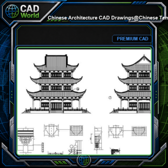 ★【Chinese Architecture CAD Drawings】@Chinese Temple Drawings,CAD Details,Elevation V.2