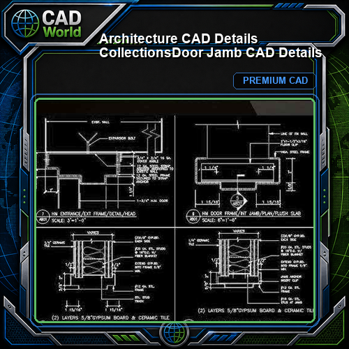 【Architecture CAD Details Collections】Door Jamb CAD Details