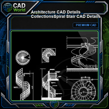 【Architecture CAD Details Collections】Spiral Stair CAD Details