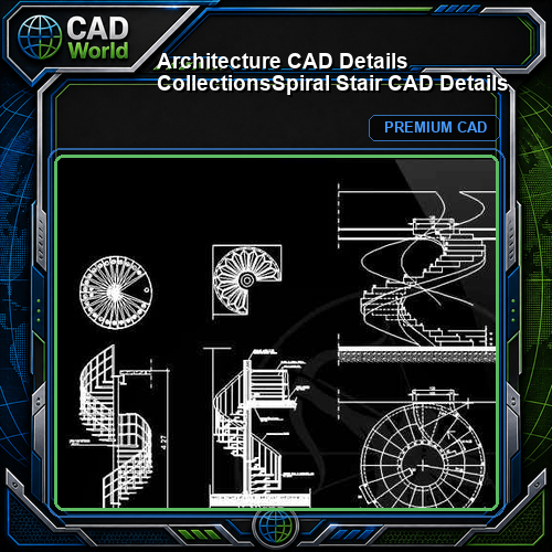 【Architecture CAD Details Collections】Spiral Stair CAD Details