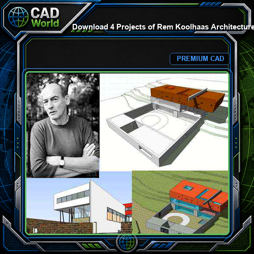 💎Download 4 Projects of Rem Koolhaas  Architecture Sketchup 3D Models(*.skp file format)