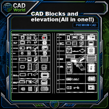 CAD Blocks and elevation(All in one!!)