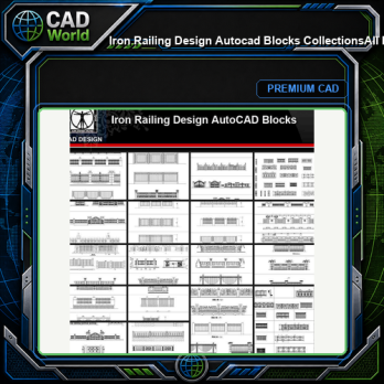 ★【Iron Railing Design Autocad Blocks Collections】All kinds of Forged iron gate CAD Blocks