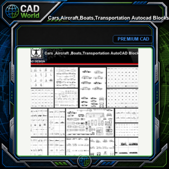 ★【Cars,Aircraft,Boats,Transportation Autocad Blocks Collections】All kinds of Transportation CAD Blocks