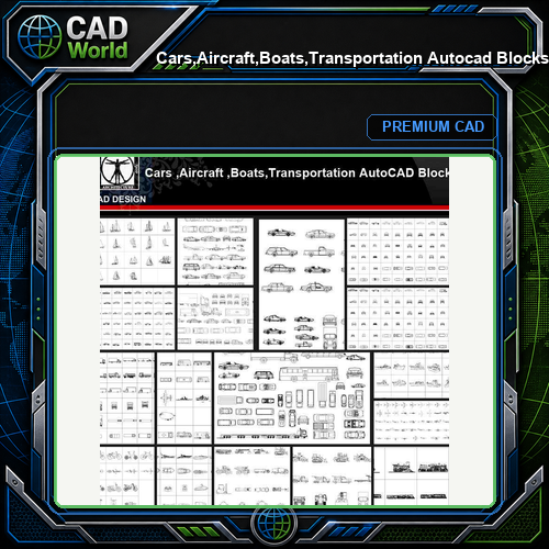 ★【Cars,Aircraft,Boats,Transportation Autocad Blocks Collections】All kinds of Transportation CAD Blocks