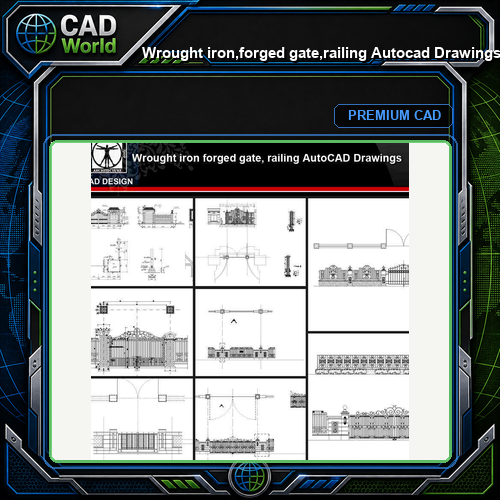 ★【Wrought iron,forged gate,railing Autocad Drawings】All kinds of Wrought iron CAD Drawings